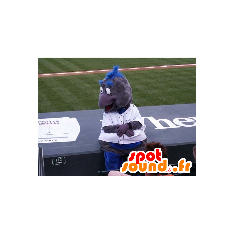 Mascot gray and blue bird in sportswear - MASFR22530 - Mascot of birds Mascot gray and blue bird in sportswear - MASFR22530 - Mascot of birds
