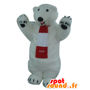 Mascotte witte ijsbeer, alle harige - Mascot Coca-Cola - MASFR22601 - Bear Mascot