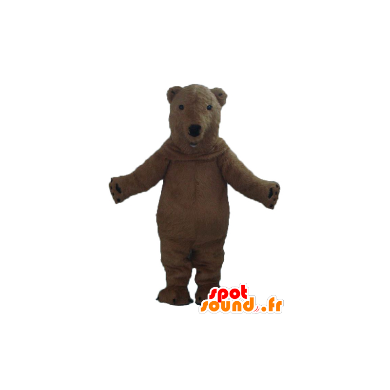 Marrón mascota oso, hermoso y realista - MASFR22602 - Oso mascota