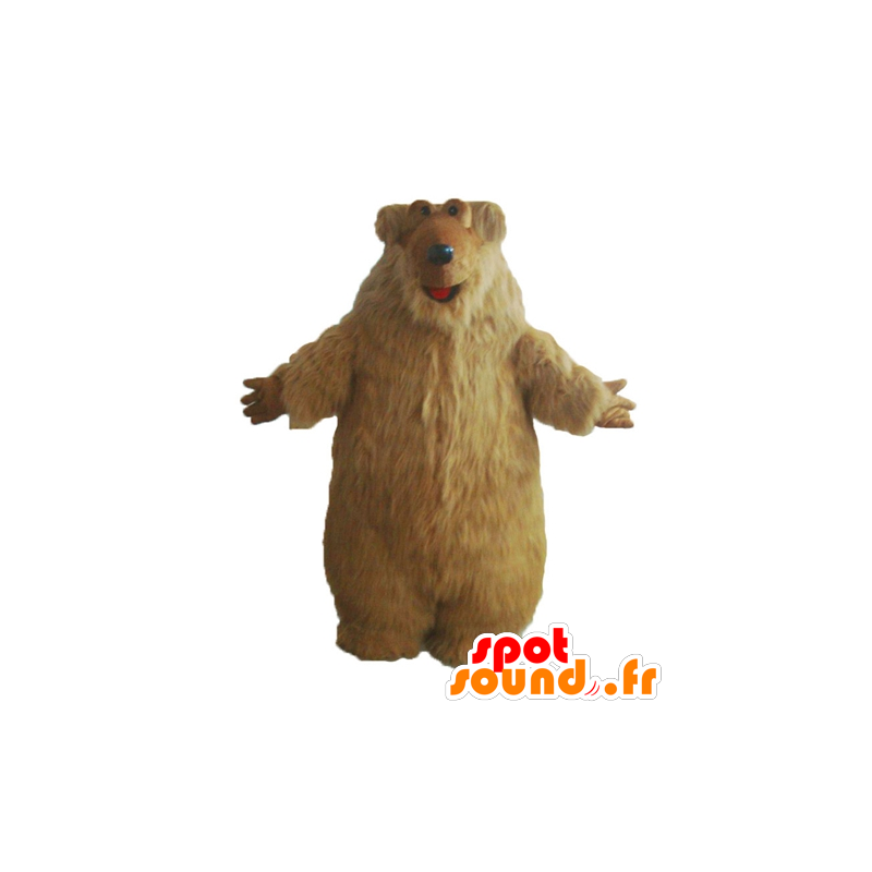 Yellow Bear mascotte, met lang haar - MASFR22603 - Bear Mascot