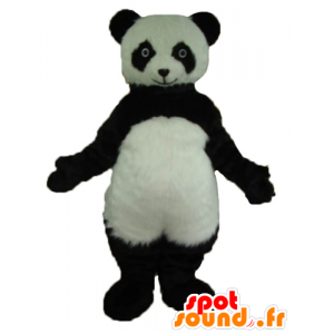 Μασκότ μαύρο και άσπρο panda ρεαλιστικό - MASFR22604 - pandas μασκότ