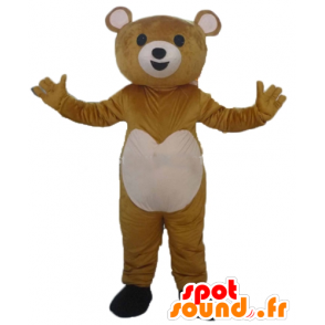 Mascot Teddy hnědé a růžové, dojemné - MASFR22605 - Bear Mascot