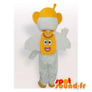 Mascote do boneco de neve branco com um chapéu de cowboy - MASFR006508 - Mascotes homem