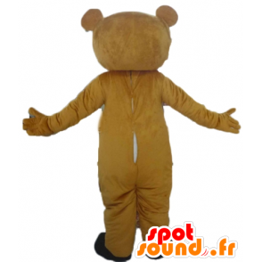 Mascot Teddy brun og rosa, veldig rørende - MASFR22605 - bjørn Mascot