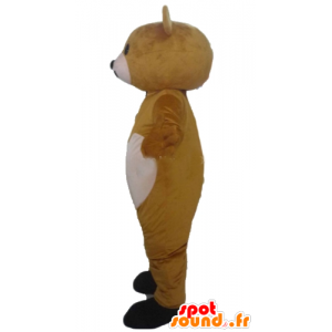 Maskotti Teddy ruskea ja vaaleanpunainen, hyvin koskettavaa - MASFR22605 - Bear Mascot