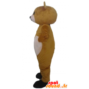 Mascot peluche marrom e rosa, muito comovente - MASFR22605 - mascote do urso