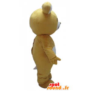 Mascot yellow and white teddy bears, cheerful - MASFR22606 - Bear mascot