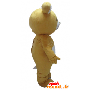 Mascot osos de peluche amarillo y blanco, alegre - MASFR22606 - Oso mascota