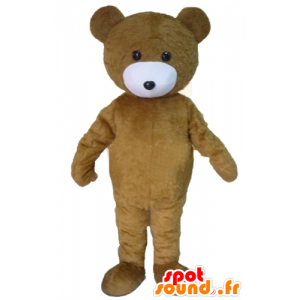 Mascot bjørn, brun og hvit teddy - MASFR22608 - bjørn Mascot