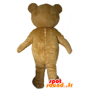 Brun bjørnemaskot, brun og hvid bamse - Spotsound maskot kostume