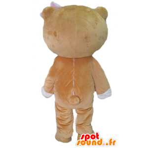 Mascot beige en witte beer met een grote glimlach - MASFR22609 - Bear Mascot