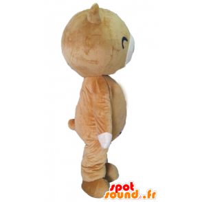 Mascot beige en witte beer met een grote glimlach - MASFR22609 - Bear Mascot