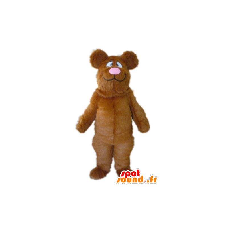 Mascot grote beer bruin en roze, alle harige - MASFR22611 - Bear Mascot