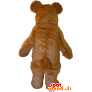 Mascot gran oso marrón y rosa, mientras peluda - MASFR22611 - Oso mascota