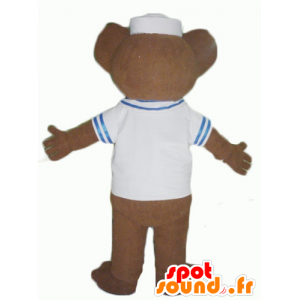 Brun bjørnemaskot, klædt ud som en sømand - Spotsound maskot