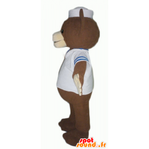 Mascotte orso bruno, vestito di marinaio - MASFR22618 - Mascotte orso