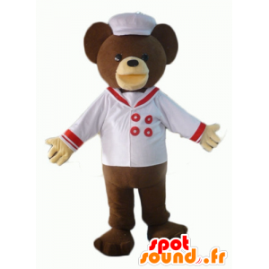 Mascot orso bruno, vestito in chef - MASFR22619 - Mascotte orso