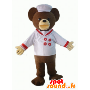 Mascot urso pardo vestido de cozinheiro - MASFR22619 - mascote do urso