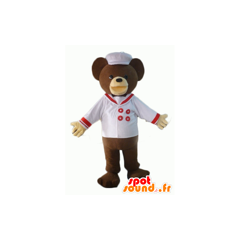 Mascot brown bear dressed in chef - MASFR22619 - Bear mascot