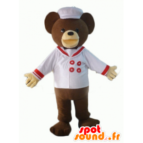 Mascotte bruine beer gekleed in chef - MASFR22619 - Bear Mascot