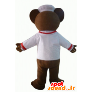 Mascotte d'ours marron, habillé en chef cuisinier - MASFR22619 - Mascotte d'ours