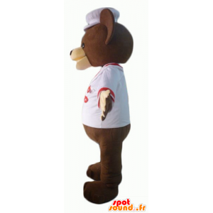 Brun bjørnemaskot, klædt på som kok - Spotsound maskot kostume