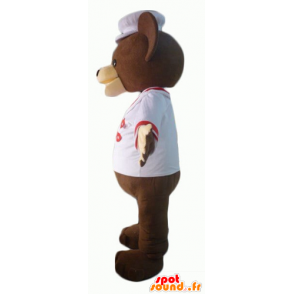 Mascot brown bear dressed in chef - MASFR22619 - Bear mascot