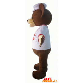 Mascotte d'ours marron, habillé en chef cuisinier - MASFR22619 - Mascotte d'ours