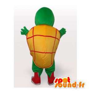 Maskot gul og rød grønn skilpadde. Turtle Costume - Turtle maskoter - MASFR006510 - SpotSound.fr