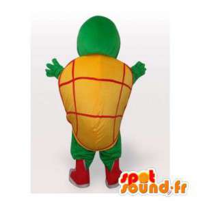 Mascotte de tortue vert jaune et rouge. Costume de tortue - MASFR006510 - Mascottes Tortue