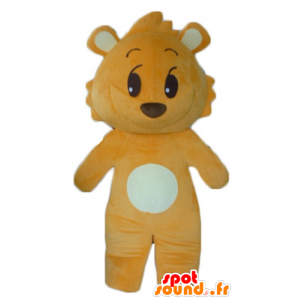 Oranje en witte teddybeer mascotte, de ondeugende - MASFR22622 - Bear Mascot