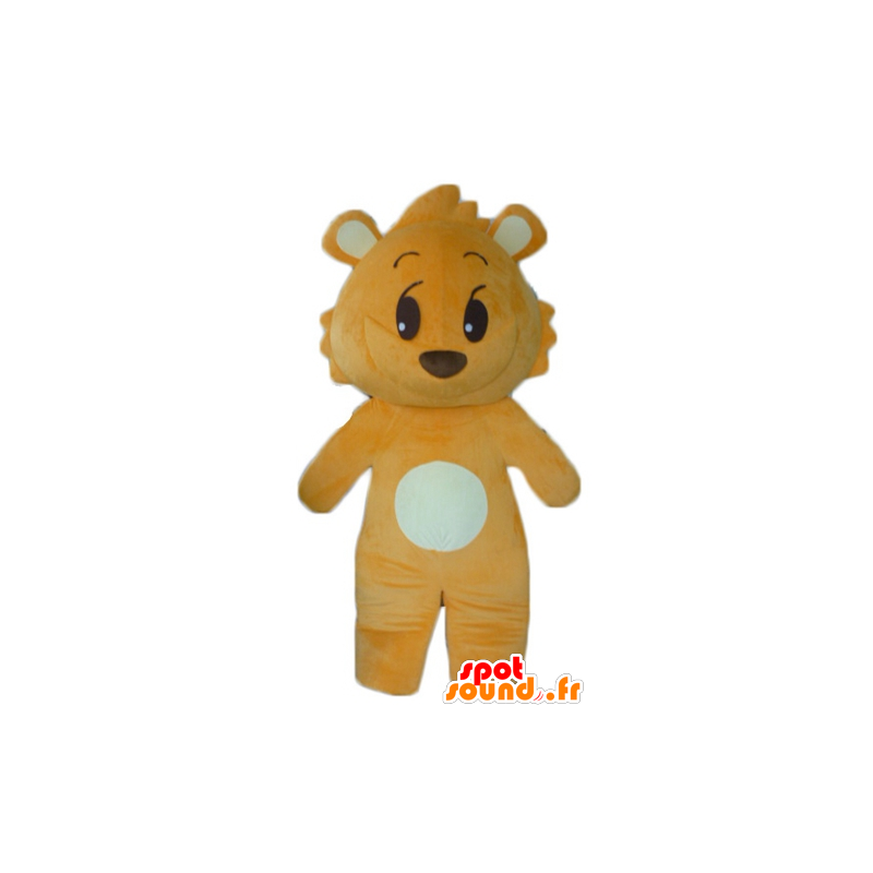 Orange and white teddy mascot, the mischievous - MASFR22622 - Bear mascot