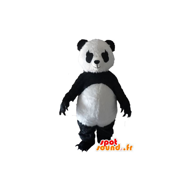 Schwarze und weiße Panda-Maskottchen mit großen Klauen - MASFR22623 - Maskottchen der pandas