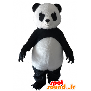 In bianco e nero della mascotte del panda con grandi artigli - MASFR22623 - Mascotte di Panda