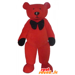 Mascot Teddy pelúcia vermelho e preto - MASFR22624 - mascote do urso