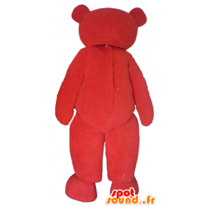 Röd och svart nallebjörnmaskot - Spotsound maskot
