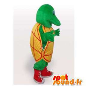 Mascot tartaruga verde amarelo e vermelho. Costume Turtle - MASFR006510 - Mascotes tartaruga