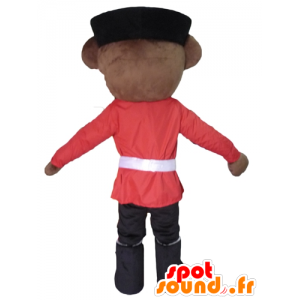 Mascotte d'ours marron, habillé en tenue de soldat anglais - MASFR22626 - Mascotte d'ours