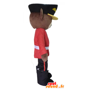 Mascot bruine beer gekleed in het houden van Britse militair - MASFR22626 - Bear Mascot