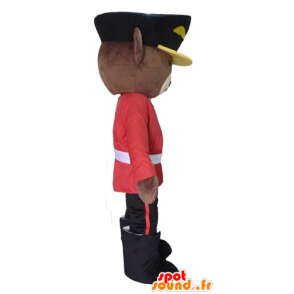 イギリスの兵士の衣装を着た茶色のクマのマスコット-MASFR22626-クマのマスコット
