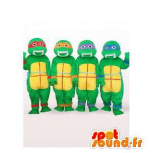 Mascots Ninja Turtles, berømte tegneserie skildpadder -