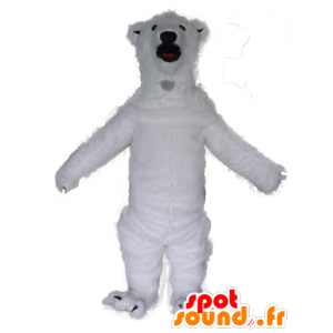 Mascotte orso polare bianco, molto impressionante e realistico - MASFR22629 - Mascotte orso