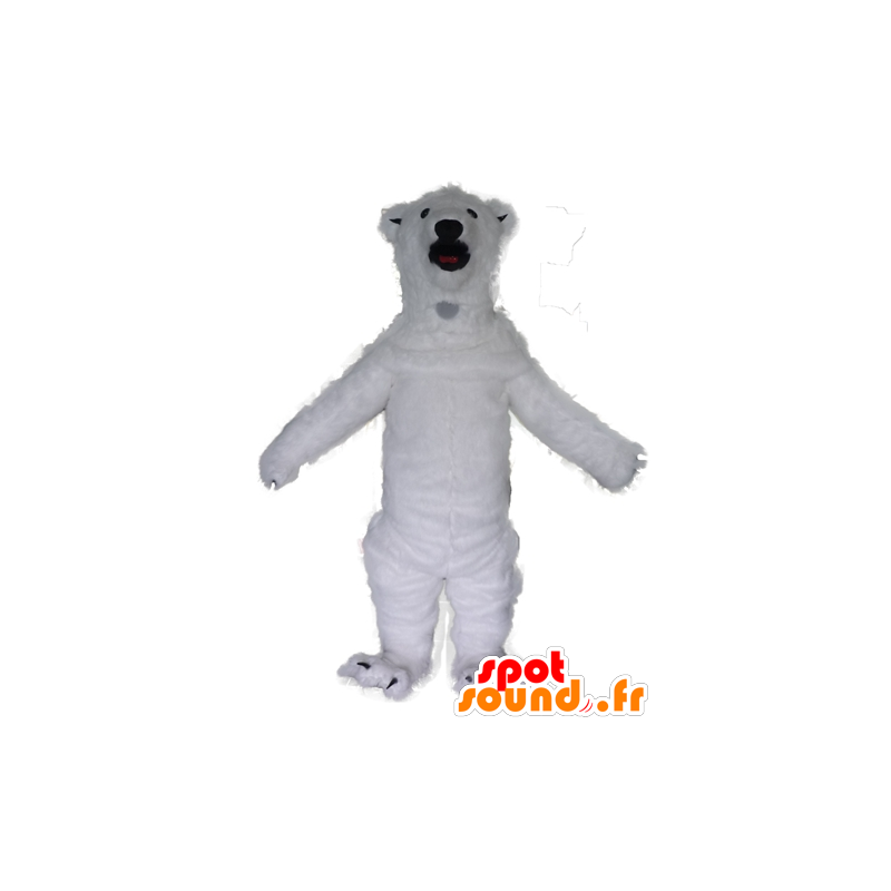 Mascot urso polar branco, muito impressionante e realista - MASFR22629 - mascote do urso