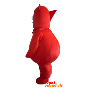 Mascot grande orso rosso, con una foglia in mano - MASFR22630 - Mascotte orso