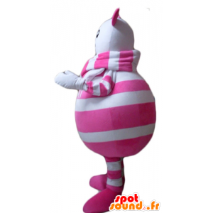 Mouse mascot with white and pink stripes - MASFR22631 - Mouse mascot