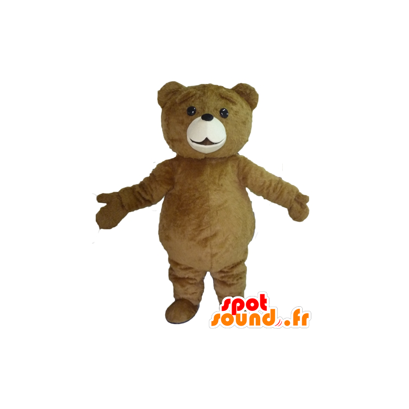 Mascot grande urso marrom, bonito e gordo - MASFR22632 - mascote do urso