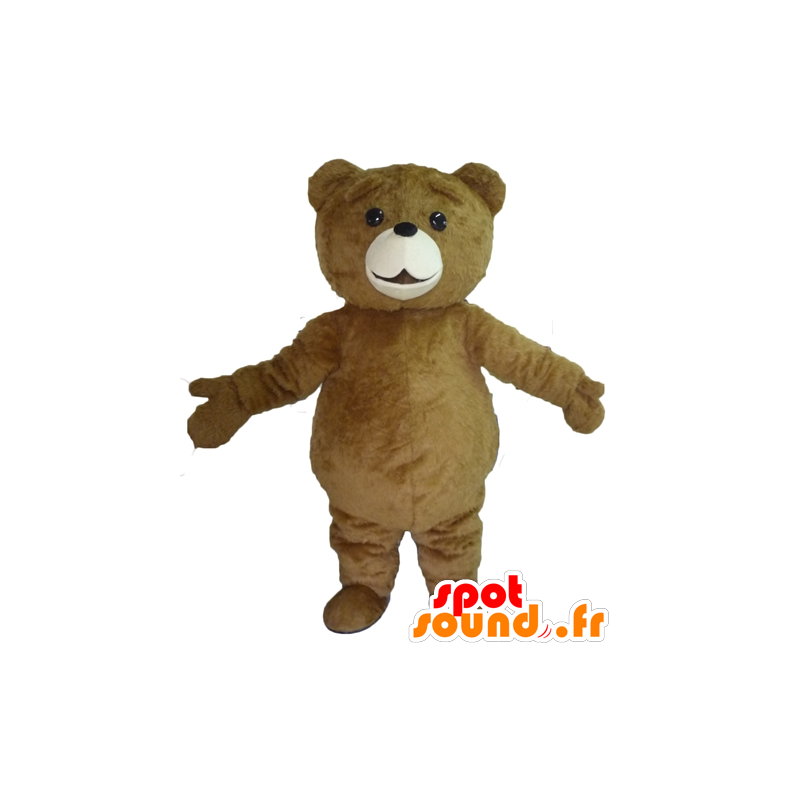Stor brun björnmaskot, söt och fyllig - Spotsound maskot