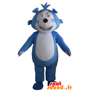 Mascot teddybeer blauw en grijs, egel - MASFR22634 - Bear Mascot