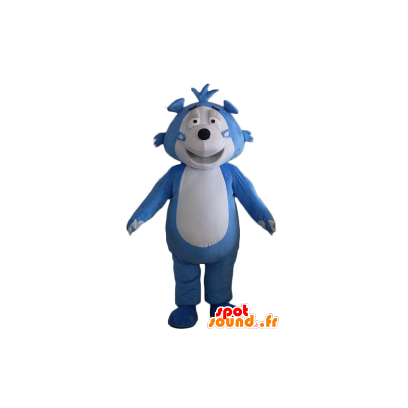 Mascot teddybeer blauw en grijs, egel - MASFR22634 - Bear Mascot