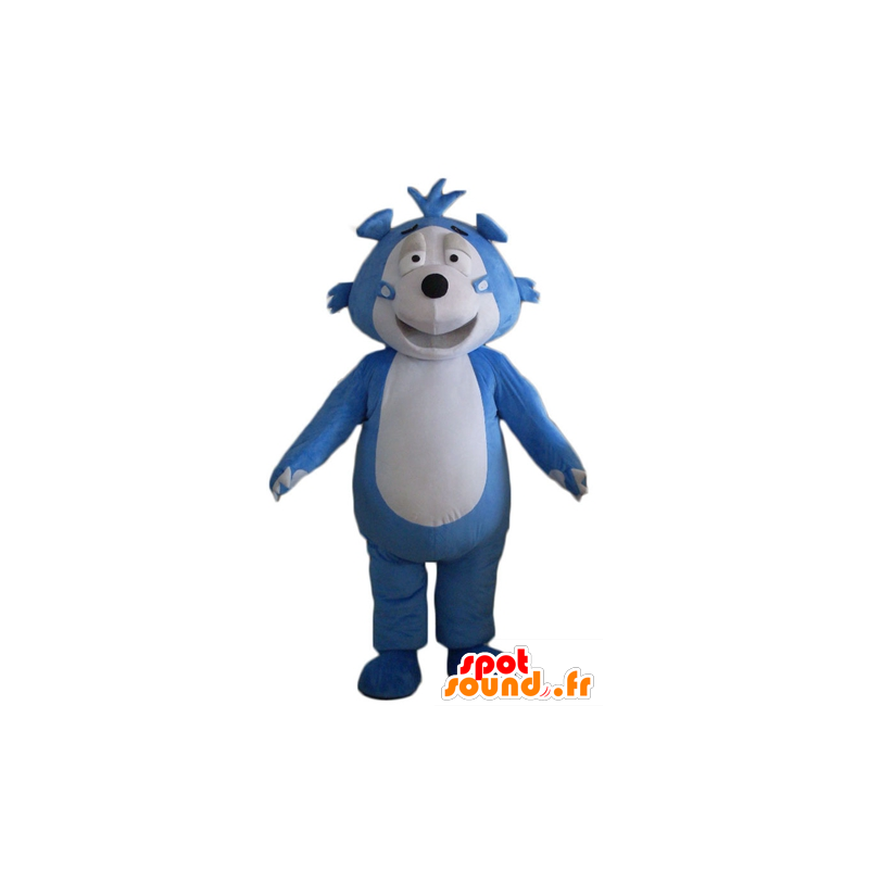 Mascotte d'ours en peluche bleu et gris, de hérisson - MASFR22634 - Mascotte d'ours